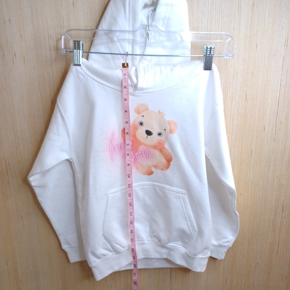 Children Hoodie. "Love You" Teddie Bear Design. Size 6 - 7 - Picture 10 of 15
